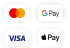 mastercard, visa, google pay, apple pay logos